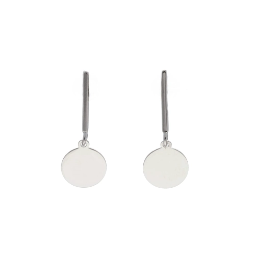 Kolczyki z pałeczką i kółkiem srebro rodowane