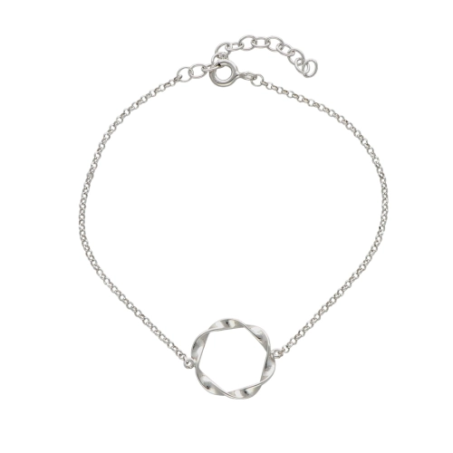 Bransoletka kółko skręcone srebro rodowane