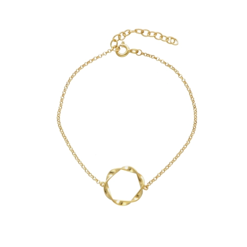 Bransoletka kółko skręcone srebro pozłacane