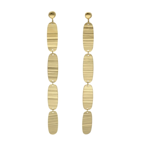 Kolczyki wiszące owalne srebro pozłacane