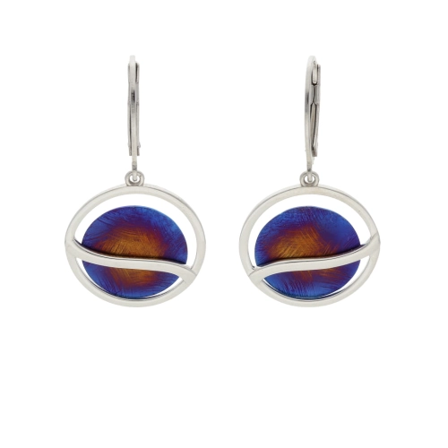 Kolczyki z tytanem ombre srebro rodowane