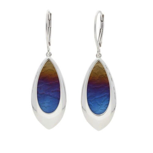 Kolczyki z tytanem ombre srebro rodowane