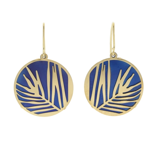 Kolczyki okrągłe z tytanu srebro pozłacane