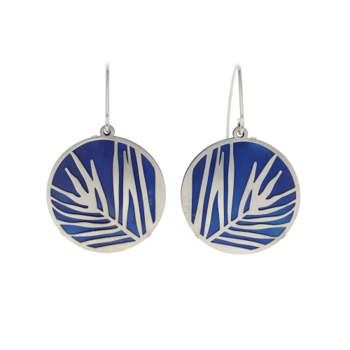 Kolczyki okrągłe z tytanu srebro rodowane