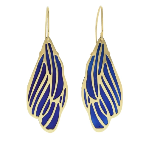 Kolczyki z tytanem srebro pozłacane