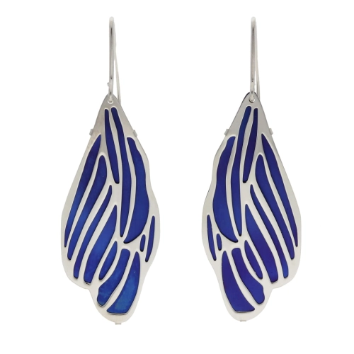 Kolczyki z tytanem srebro rodowane