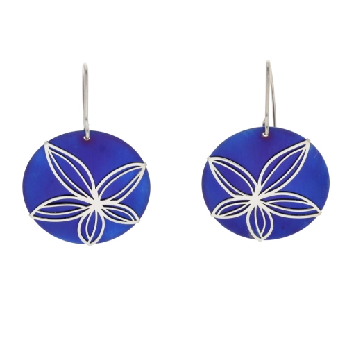 Kolczyki okrągłe z tytanu srebro rodowane