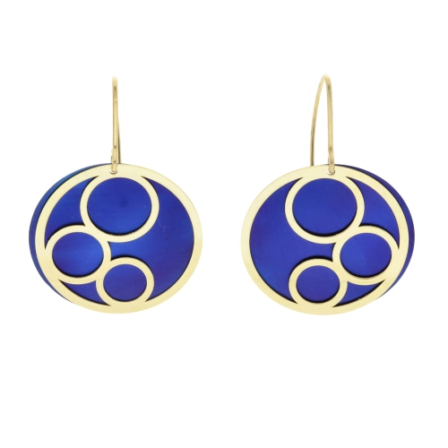 Kolczyki okrągłe z tytanu srebro pozłacane