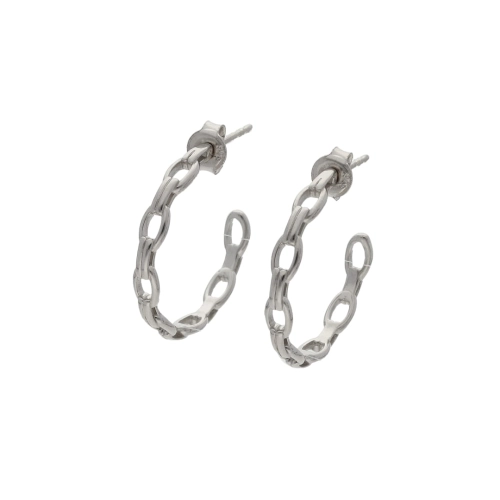 Kolczyki łańcuszek srebro rodowane