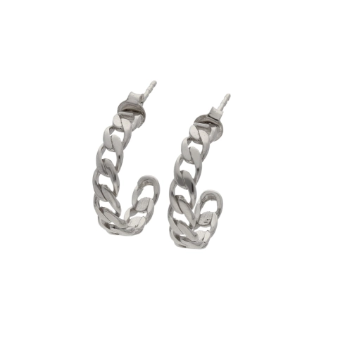 Kolczyki łańcuszek srebro rodowane