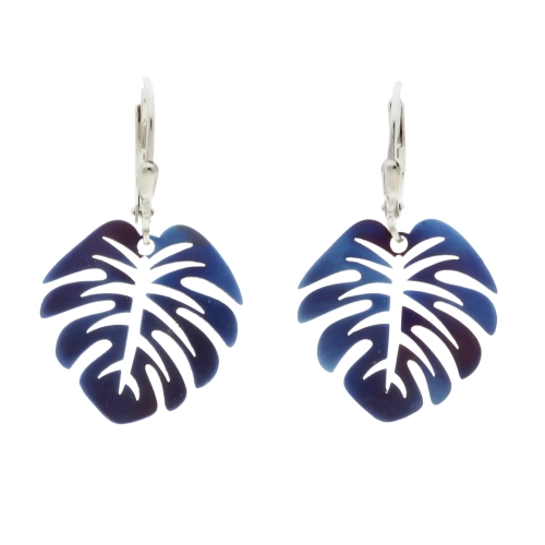 Kolczyki monstery tytan srebro rodowane