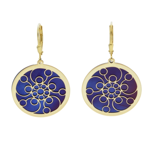 Kolczyki okrągłe tytan srebro pozłacane