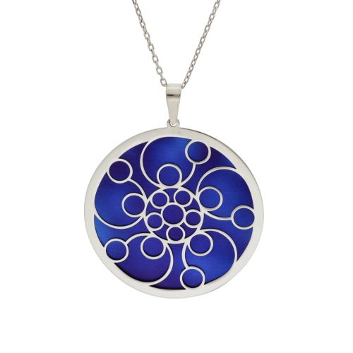 Wisior okrągły tytan srebro rodowane