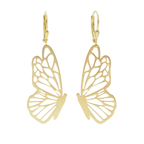 Kolczyki motyle srebro pozłacane