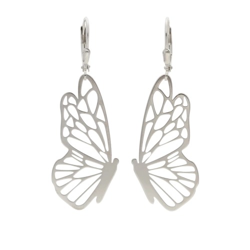 Kolczyki motyle srebro rodowane