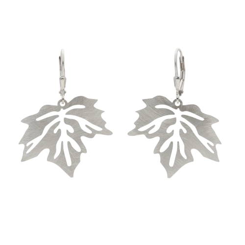 Kolczyki liście srebro rodowane