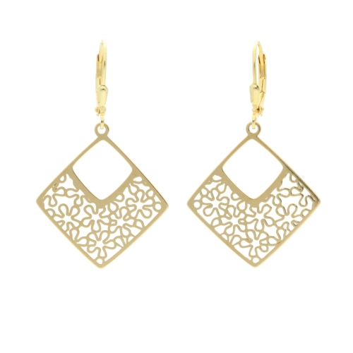 Kolczyki ażurowe srebro pozłacane