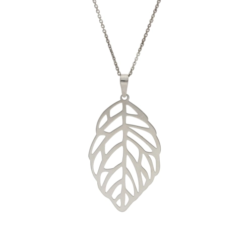 Wisior liść srebro rodowane