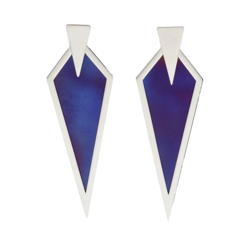 Kolczyki długie tytan srebro rodowane