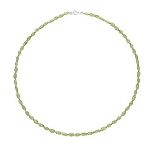 Naszyjnik z peridotem i hematytem srebro