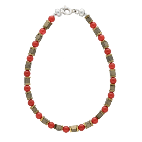 Bransoletka z kryształem Swarovskiego i hematytem srebro