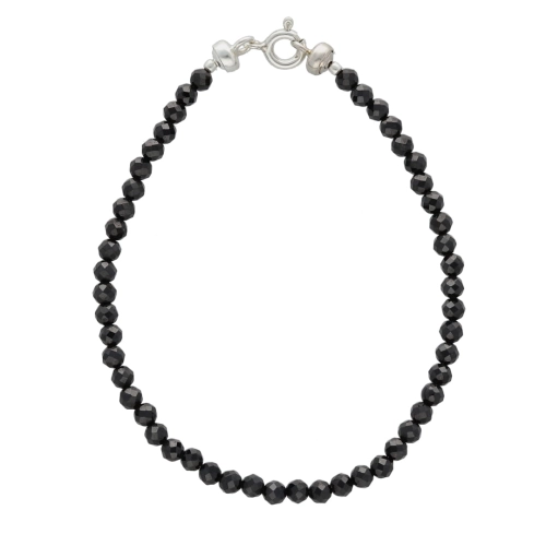 Bransoletka z czarnymi spinelami srebro