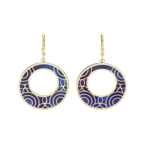 Kolczyki okrągłe tytan srebro pozłacane