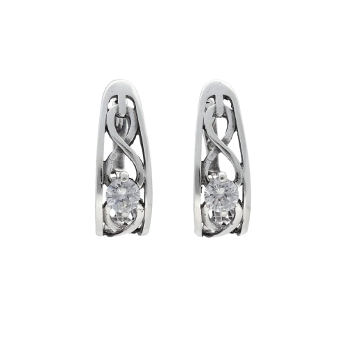 Kolczyki z cyrkoniami srebro oksydowane