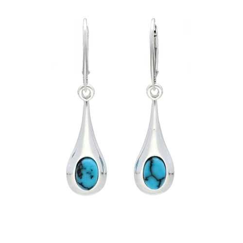 Kolczyki łezki z turkusem srebro