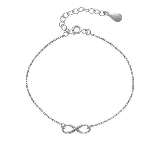 Bransoletka znak nieskończoności srebro rodowane