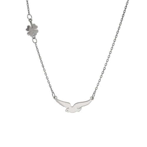 Naszyjnik celebrytka jaskółka koniczynka