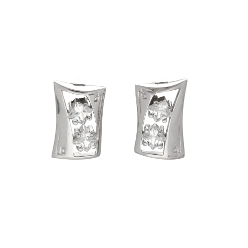 Kolczyki z cyrkoniami srebro rodowane