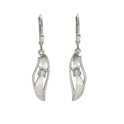 Kolczyki z cyrkoniami srebro rodowane