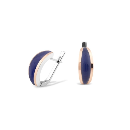 Kolczyki ze złotem i uleksytem srebro rodowane