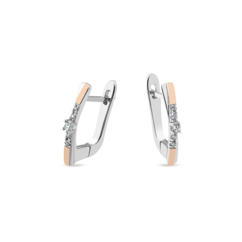 Kolczyki ze złotem i cyrkoniami srebro rodowane