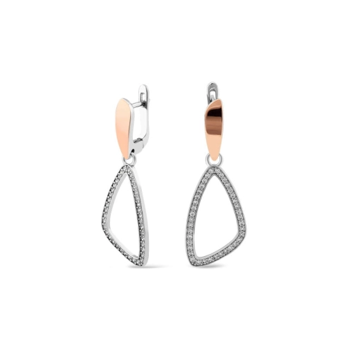 Kolczyki ze złotem i cyrkoniami srebro rodowane