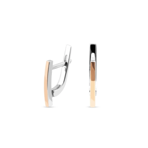 Kolczyki ze złotem srebro rodowane