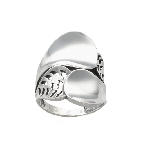 Efektowny pierścionek gładkie srebro