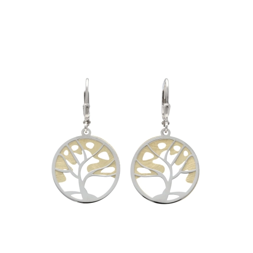 Kolczyki drzewko szczęścia srebro pozłacane