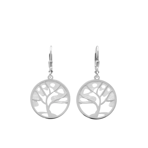 Kolczyki drzewko szczęścia srebro rodowane