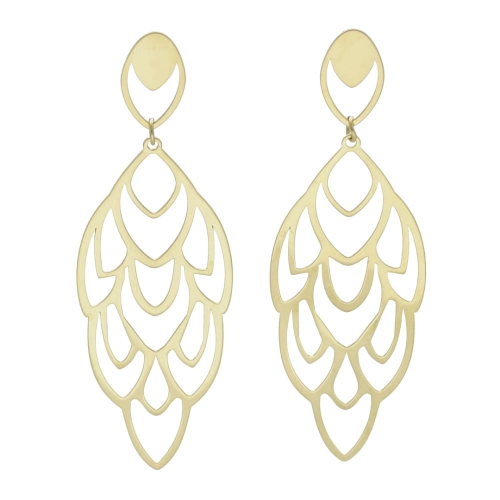 Efektowne ażurowe kolczyki srebro pozłacane