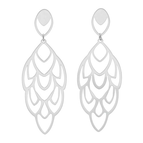 Efektowne ażurowe kolczyki srebro rodowane