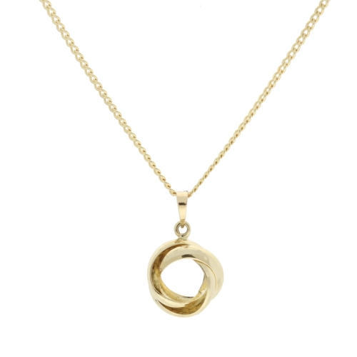 Wisiorek kółka plecione złoto