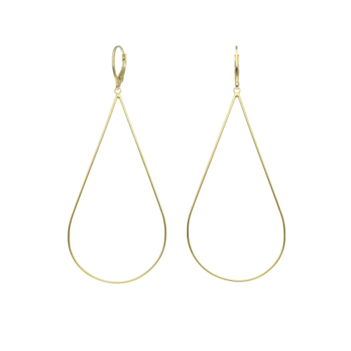 Kolczyki geometryczne łezki srebro pozłacane