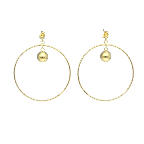 Kolczyki koła kulka srebro pozłacane