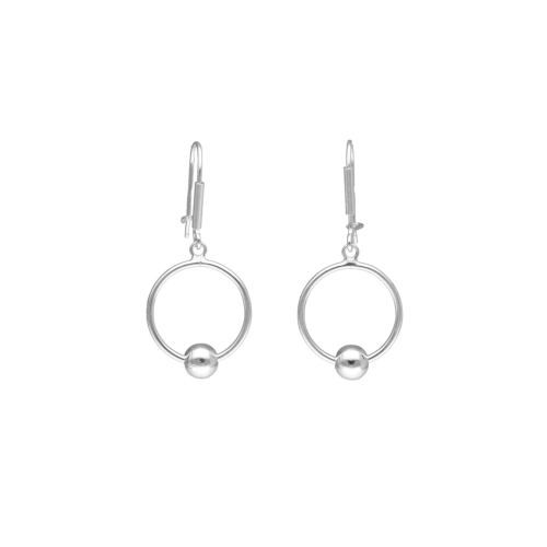 Kolczyki kółko kulka srebro