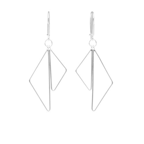 Kolczyki geometryczne trójkąty srebro
