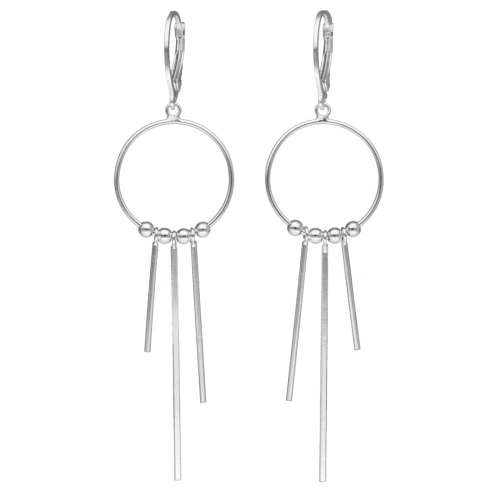 Kolczyki geometryczne koła z pałeczkami srebro