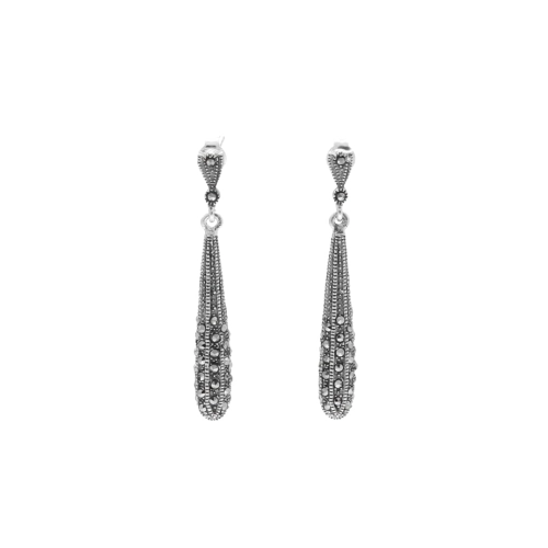 Długie kolczyki z markazytami srebro