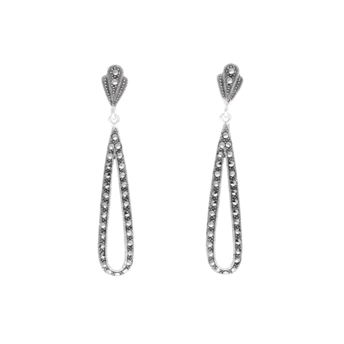 Długie kolczyki z markazytami srebro